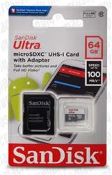MEMORIA SD - SANDISK - 64 GB MICROSD 100 MB/S C/ADAP