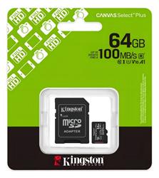 TARJETA SD - KINGSTON - 64 GB CANVAS SELEC PLUS V1