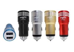 CARGADOR - NISUTA - USB DOBLE PARA AUTO 12V A 5V 3.1A NS-AS12USS2