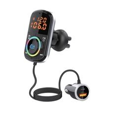 TRANSMISOR FM - NISUTA - BT CON 2 USB CARGA RAPIDA LED USB C NS-FM72